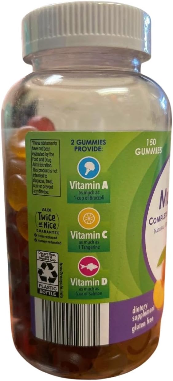 Adult &amp Children's Complete Multivitamin Gummies Natural Berry Cherry &amp Citrus Flavors 150 &amp 190 Count Gluten Free