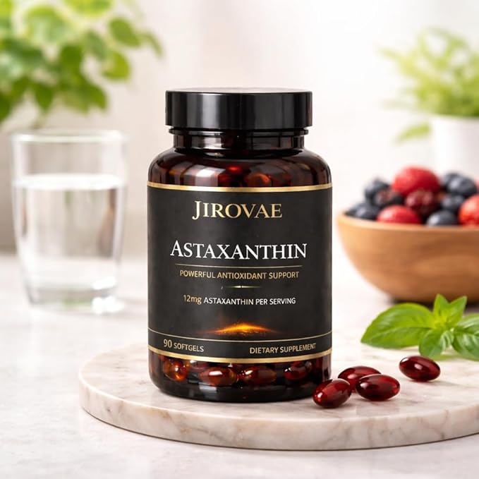 Astaxanthin 12mg 90 Softgels | Powerful Antioxidant Support from Haematococcus Pluvialis Microalgae | Supports Skin Eye &amp Cellular Health | 3-Month Supply
