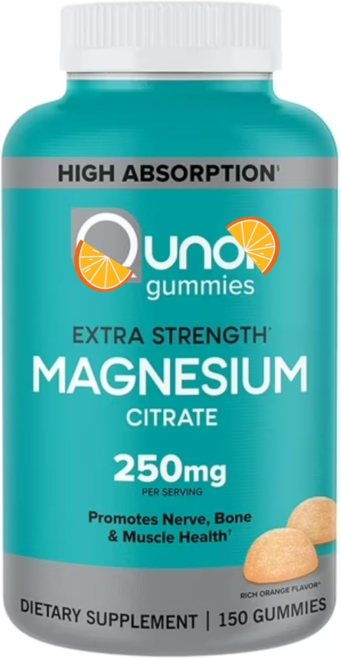 Magnesium Citrate Gummies 250 mg High Absorption Magnesium Supplement Extra Strength Orange Flavor Vegetarian &amp Gluten Free Supports Nerve Bone &amp Muscle Function 150 Gummies (75 Day Sup