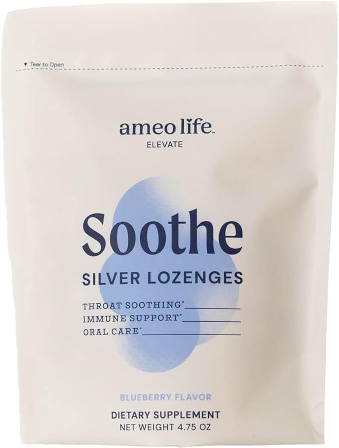 Ameo Life Colloidal Silver Liquid Drops 150 mcg with Blueberry Flavor - 100 Count Immune Support Supplement Natural Colloidal Silver Cough Drops Alternative - Vegan Gluten-Free &amp Non-GMO