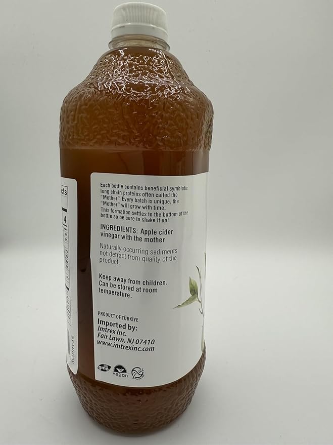 Apple Cider Vinegar With The Mother byBolio Unfiltered No Preservatives All Natural Raw Unpasteurized 32 Fl Oz Pack of 6