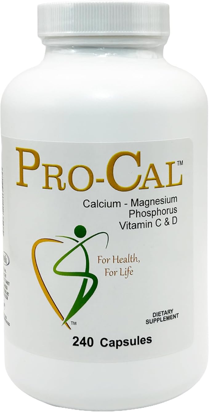 Pro-Cal Calcium Supplements for Women &amp Men – Pro-Cal Nerve Muscle Bone Health Capsules with Calcium Magnesium Vitamin D3 Phosphorus – High Absorption Easy to Swallow Bone Strength Suppleme
