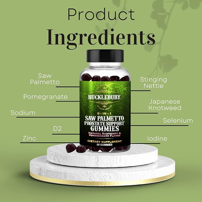 Sugar-Free Milk Thistle Gummies with Blueberry Flavor + Saw Palmetto 9-in-1 Gummies with Raspberry &amp Pomegranate – Vegan Non-GMO Supplement Bundle