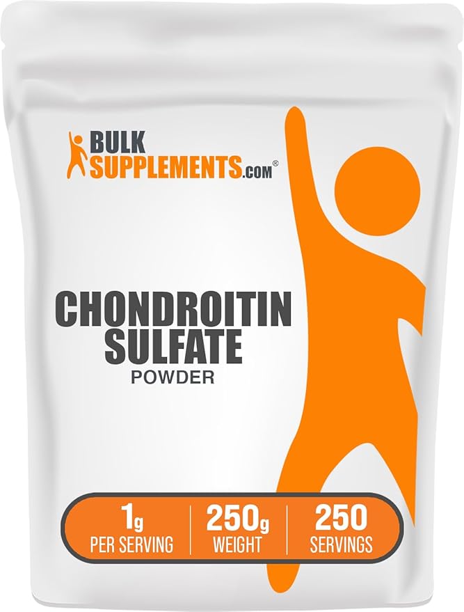 BulkSupplements.com Chondroitin Sulfate Powder - Chondroitin Sulfate Supplement for Joint Support - Gluten Free 1g per Serving 250g (8.8 oz) (Pack of 1)