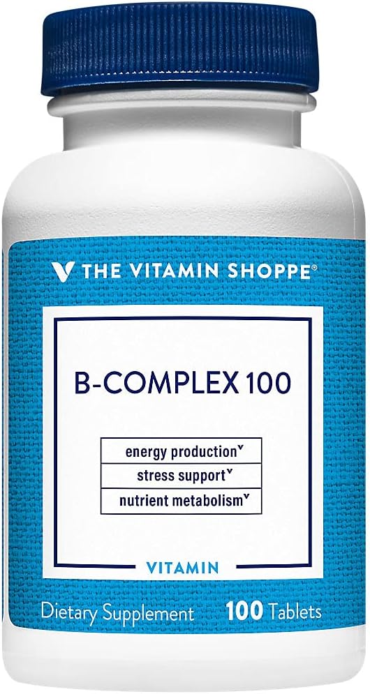 The Vitamin Shoppe Vitamin B-Complex - Energy Metabolism &amp Nervous System Support Complete B Vitamins (100 Tablets)