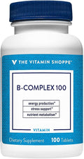 The Vitamin Shoppe Vitamin B-Complex - Energy Metabolism &amp Nervous System Support Complete B Vitamins (100 Tablets)
