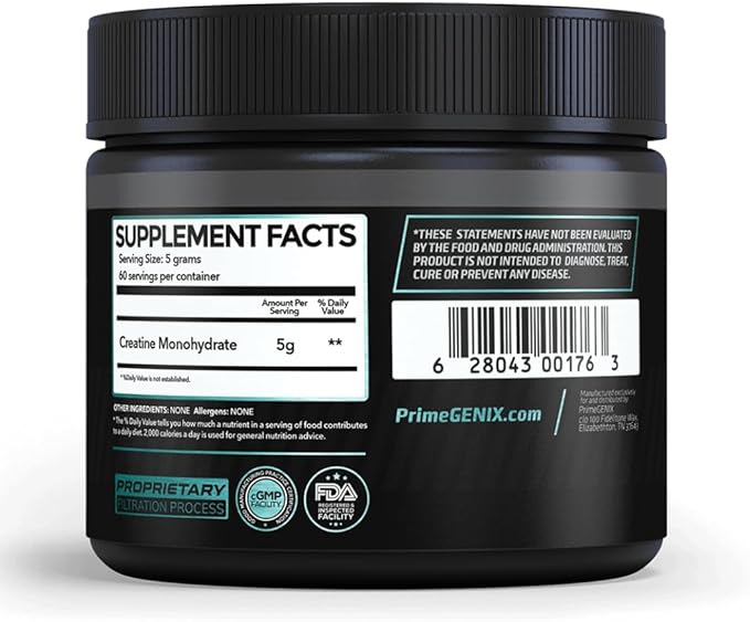 Micronized Creatine Monohydrate Powder - 300g Creatine Powder with 60 Servings to Support Strength Endurance and Recovery - Perfect Fitness Supplement for Muscle Building
