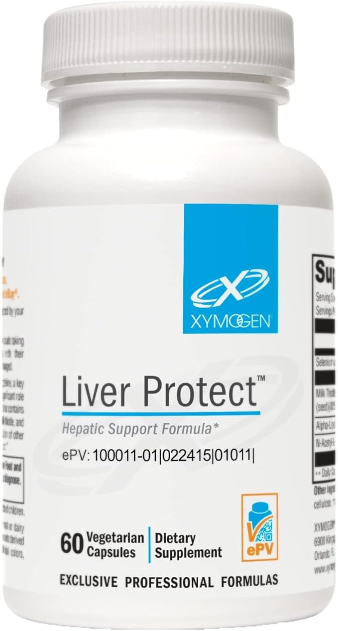 XYMOGEN Liver Protect - Supports Liver Health + Glutathione Production - Milk Thistle Extract ALA Alpha-Lipoic Acid N-Acetyl-L-Cysteine Selenium L-Selenomethionine (60 Capsules)