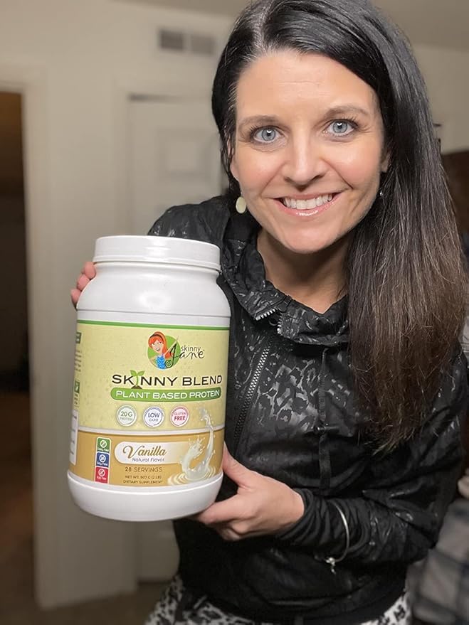 Skinny Jane Skinny Blend | Best Tasting Plant Based Protein Shake | Vegan Powder | Low Carbs Keto Friendly | Non GMO | No Soy Gluten Dairy and Egg Free | BCAAs (2 Pound Chocolate)