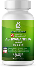 KSM-66 Ashwagandha and Shilajit Extract Capsules (90 Capsules / 45 Servings 1000 mg KSM-66 Per Serving) | Premium Ashwagandha Root Extract - Gluten Free Non-GMO