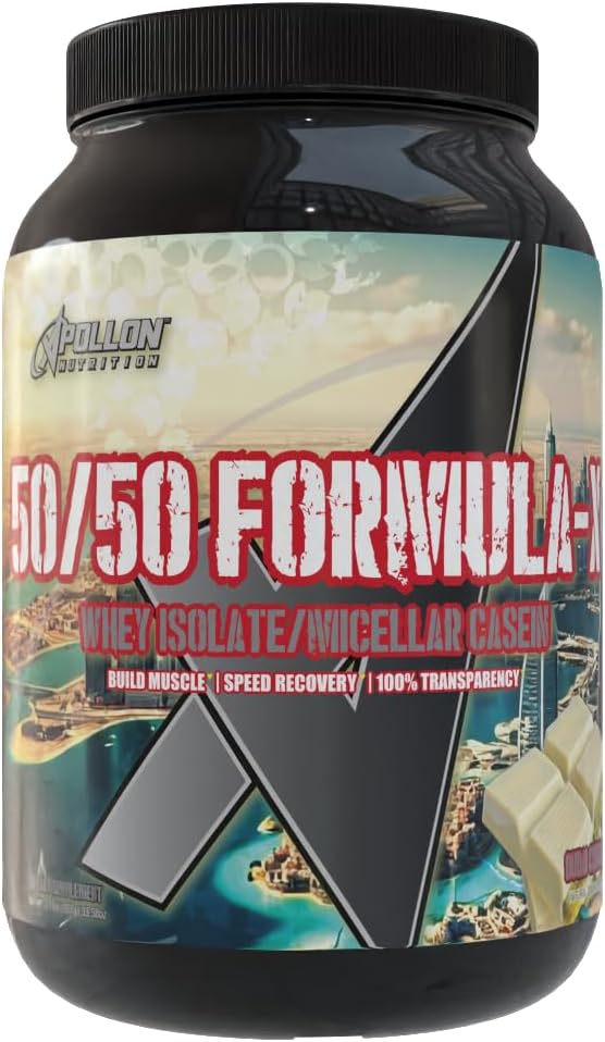 Apollon Nutrition 50/50 Formula-X | Whey Isolate and Casein Protein | 2 lb (Dubai Chocolate)