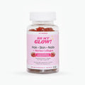 Oh My Glow! Hair Skin &amp Nails + Marine Collagen – Gluten-Free Non-GMO Gummies Raspberry Pomegranate