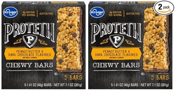 Pack Of 2 Peanut Butter &amp Dark Chocolate Flavored Protein Chewy Bars 5 ct / 1.42 oz.