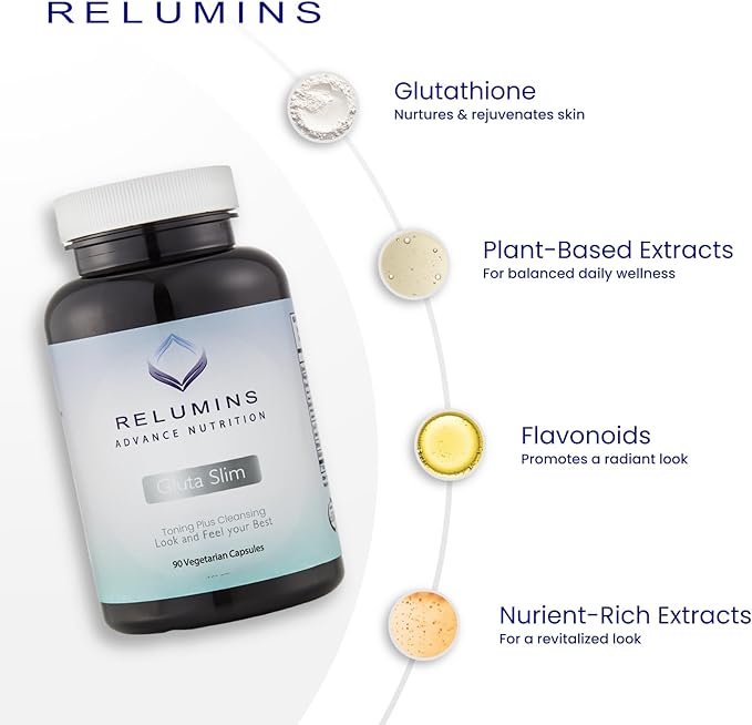 Relumins Glutathione Capsules – 90 Vegan Capsules with L-Glutathione Green Coffee Bean Raspberry &amp Green Cha Extract – Antioxidant Wellness Supplement for Radiant Healthy Skin