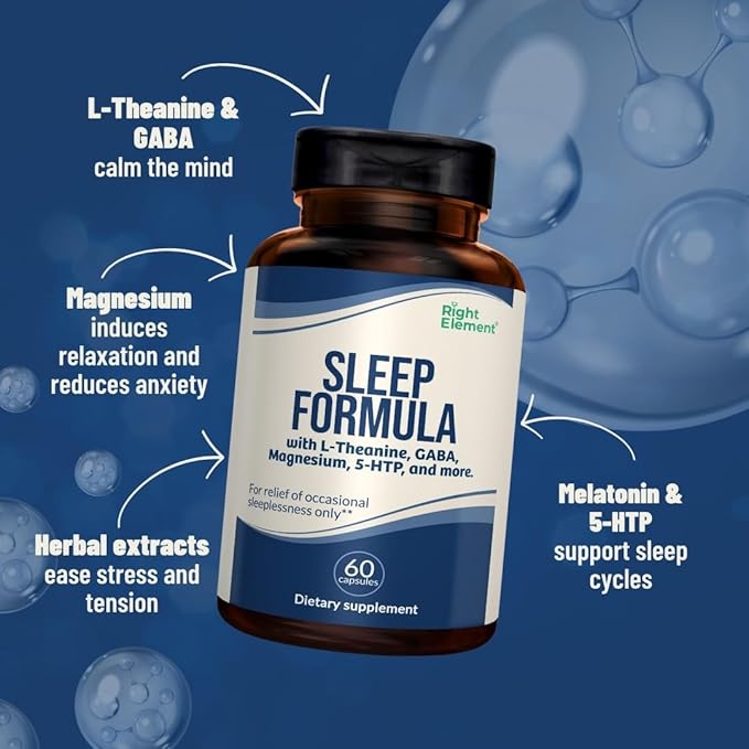 Sleep Formula with L-Theanine GABA Magnesium 5-HTP and More (1-Pack)