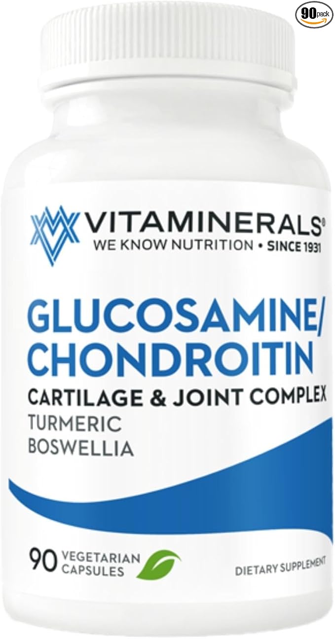 Vitaminerals® 128 Glucosamine Joint Support Glucosamine-Chondroitin Complex | Veggie Caps (90 Count)