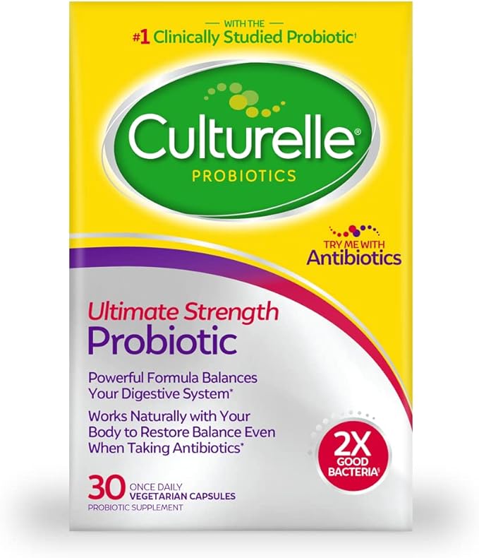 Culturelle Ultimate Strength 20 Billion CFU Probiotic Plus Kids Complete Multivitamin with 11 Vitamins and Minerals Chewables 50 Count