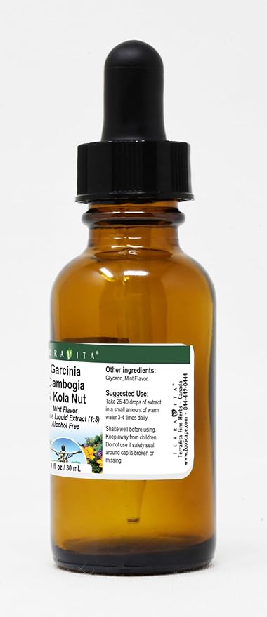 Garcinia Cambogia &amp Kola Nut Glycerite Liquid Extract (1:5) - Mint Flavored (1 oz ZIN: 522506) - 3 Pack