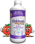 Buried Treasure Children’s Daily Liquid Multivitamin – 27 Vitamins &amp Minerals with SuperFood Blend – Sugar Free Vegan Orange Mango Flavor 16 fl oz