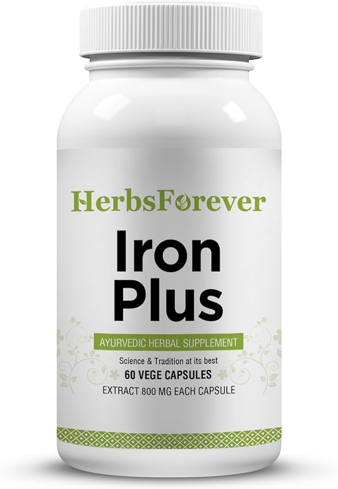 Herbsforever Iron Plus Capsules Supplement Promotes Iron Level 60 Capsules