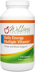 Wellness Resources Daily Energy Multiple Vitamin - 270 Capsules - Methylated Daily MTHFR Multivitamin Without Iron - Vitamin B12 Folate &amp Bioavailable B Vitamins - Best Supplement for Energy &am