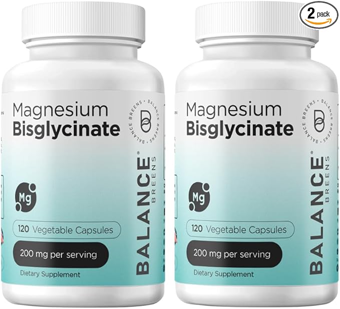 Magnesium Bisglycinate 200mg - High Absorption Chelated Magnesium Supplement - Gentle on Stomach Non-GMO Gluten-Free Supports Sleep Muscle Cramps &amp Positive Mood - 120 Vegan Capsules
