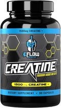 eFlow Creatine Capsules HCL Creatine Pills - Creatine Supplement for Men &amp Women Muscle Builder Endurance Strength with AstraGin and Senactiv (1500mg 90 Capsules)