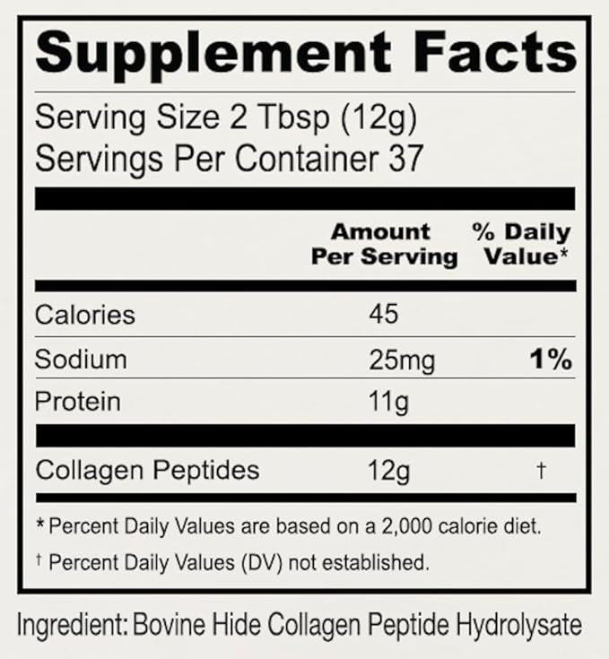 Anthony's Collagen Peptide Powder 1 lb Pure Hydrolyzed Gluten Free Keto and Paleo Friendly Grass Fed Unflavored Non GMO