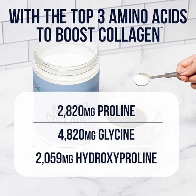 NAKED Vanilla Collagen Advanced - Peptides Protein Powder Hyaluronic Acid Vitamin C Pasture-Raised Grass-Fed Hydrolyzed Collagen Supplement Paleo Friendly Non-GMO Keto Gluten Free 1.3LB