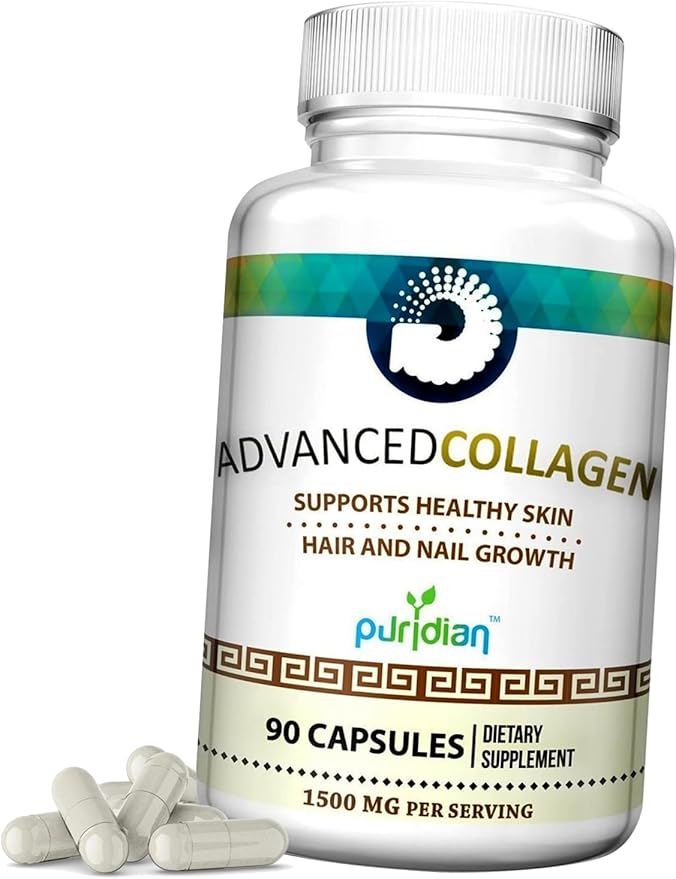 Hydrolyzed Collagen Capsules for Women – Hair Skin Nails &amp Joint Support – Advanced Collagen Supplement – 90 Capsules | Colágeno Hidrolizado para Mujer