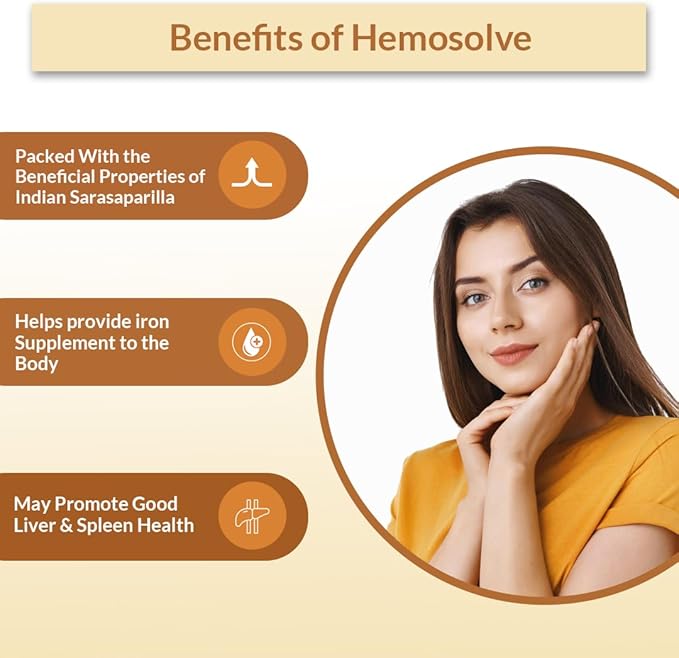 Biogetica Hemosolve Herbal Daily Iron Supplement with Kassisa Mineral and Sarsaparilla Root - Non-GMO - 100% Vegan Ayurveda Supplement - 80 Capsules