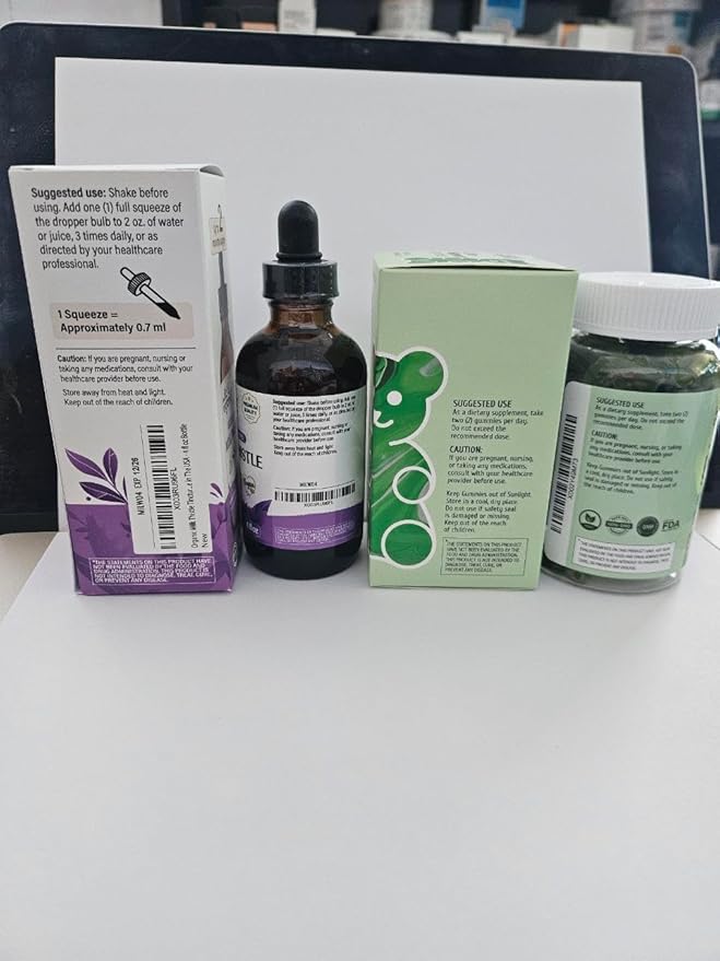 Wild &amp Organic Milk Thistle Tincture 4 fl oz Liver Support Gummies 60 Count