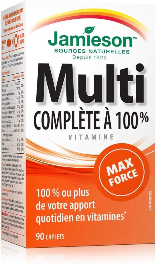 Jamieson 100% Complete Multivitamin Max Strength formula 90 Capsules