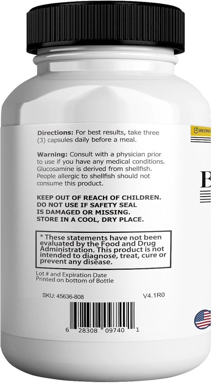 Bodi Dynamics Gold Max Joint Genie Extra Strength Joint Support Supplement 1500mg Glucosamine 60 Capsules 20 Day Supply (3)
