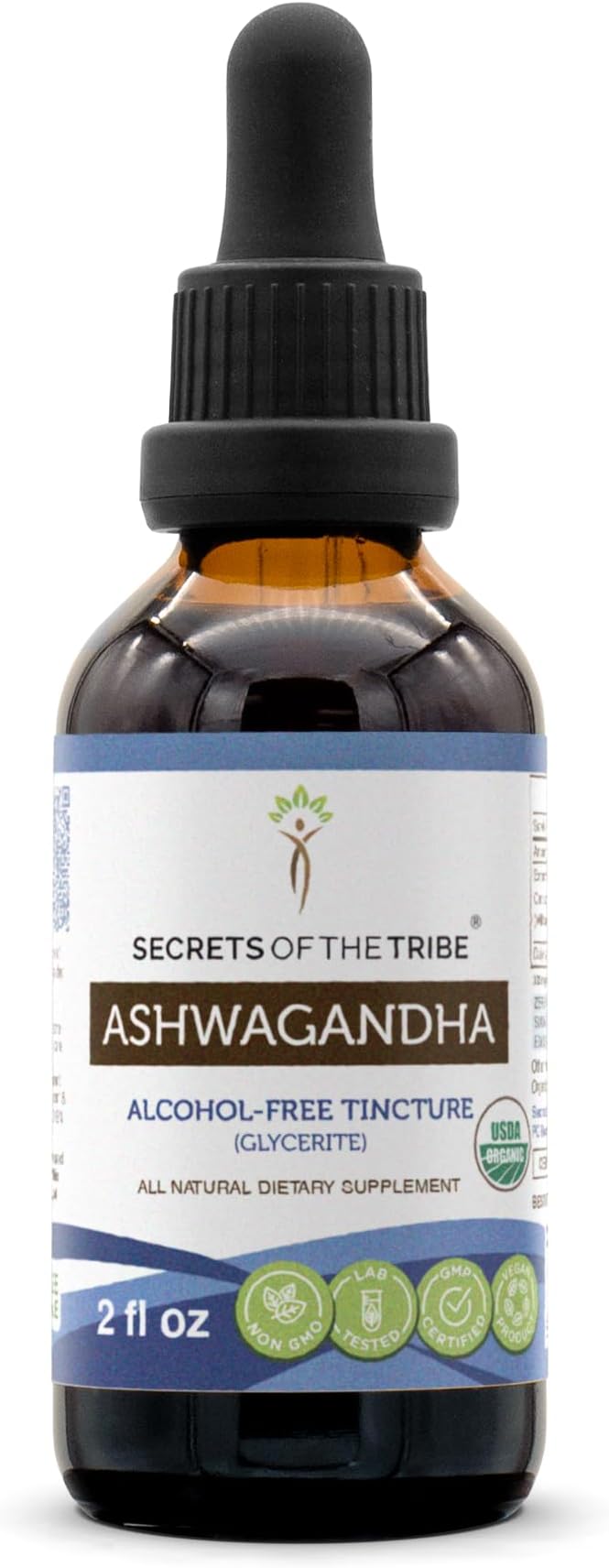 Ashwagandha USDA Organic | Alcohol-FREE Extract High-Potency Herbal Drops Reduces Stress Promotes Relaxation | Made from 100% Certified Organic Ashwagandha (Withania Somnifera) Dried Root 2 oz