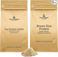 PURE ORIGINAL INGREDIENTS Brown Rice Protein Powder and Soy Protein Isolate Bundle 1 lb Each Vegan No Fillers Vegan