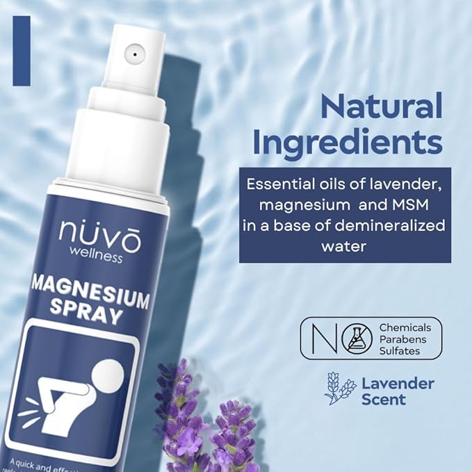 Magnesium Oil Spray with MSM – Extra Strength – 32mg per Spray – Light Lavender Scent – Product of Canada – 237 ml