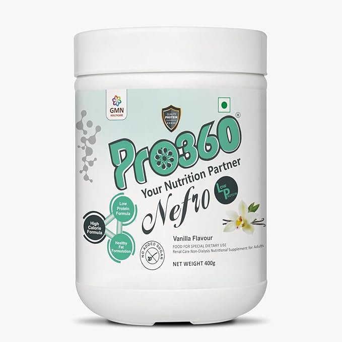 Powder Van.illa Flavour – 400g Low Protein Nutrition Supplement for Kidney Health (Non-Dialysis) – Vanilla Protein Powder Enriched with L-Taurine L-Carnitine &amp Essential Nutrients
