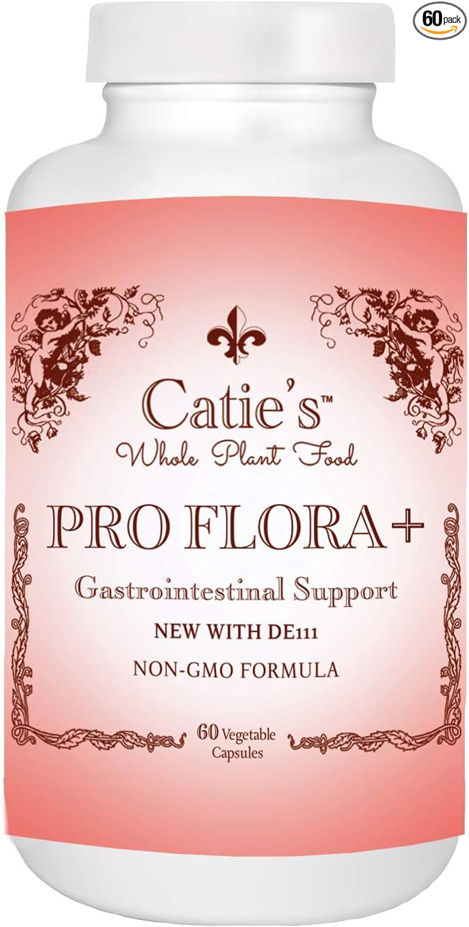 Catie's Whole Food Proflora - Powerful Probiotic. Non Dairy. 5 Billion Viable Organisms per Capsule. Acid Digestion Resistant. DE 111. 60 Capsules.