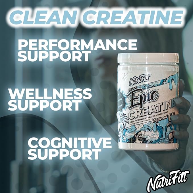 Nutrifitt CREATINE | Micronized Creatine Monohydrate | for Men and Women | 60 Servings | Muscle Growth | Cognitive Boost | UNFLAVORED