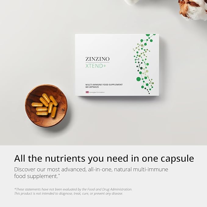 Xtend + - Multi Immune Supplement - Essential Vitamins Minerals &amp Vitamin C for Immune Support Energy &amp Focus - 60 Capsules