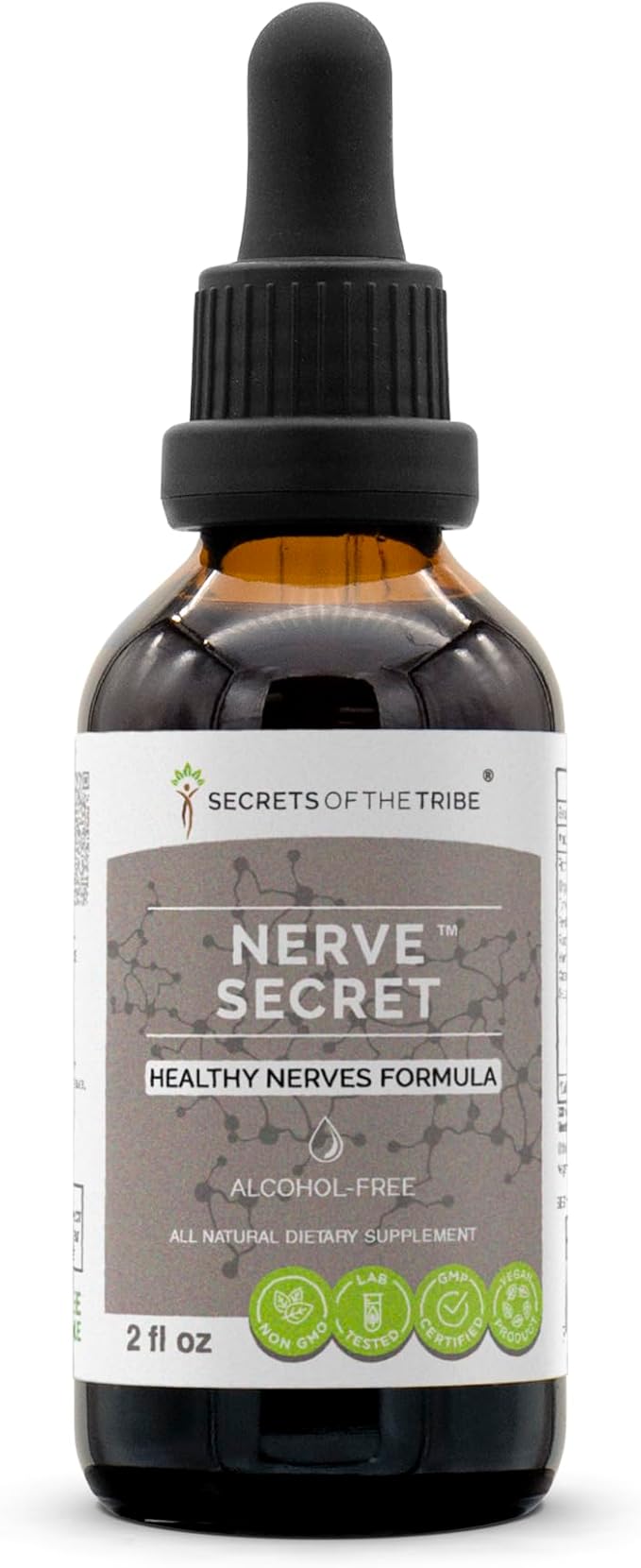 Nerve Secret Alcohol-Free Extract Turmeric Feverfew Passionflower Hawthorn Skullcap. Glycerite Tincture Healthy Nerves Formula (2 fl oz)