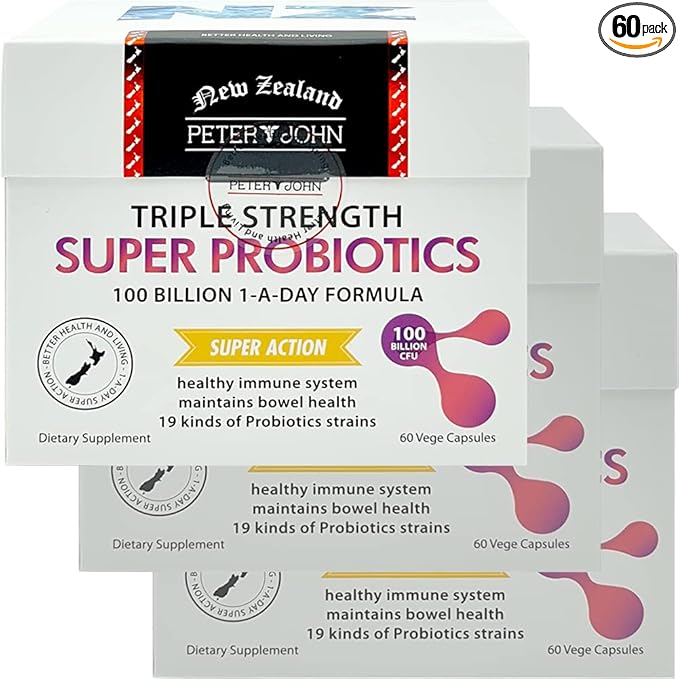 Peter John Super Probiotics 100 Billion 1-A-Day Formula 60 Capsules (3)