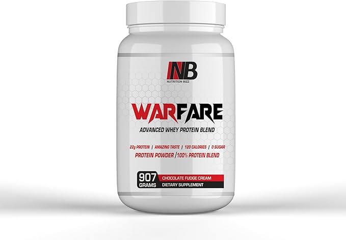 Warfare 2 lbs Advanced Whey Protein Blend 22g Protein per Serving Amazing Flavors (2 lbs Chocolate Fudge Cream)