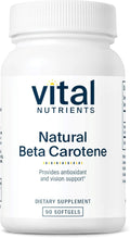 Vital Nutrients Natural Beta Carotene 25000IU - Precursor to Vitamin A - High-Dose Antioxidant - Vision Skin and Health Support - Gluten Dairy Soy Free - 90 Softgels