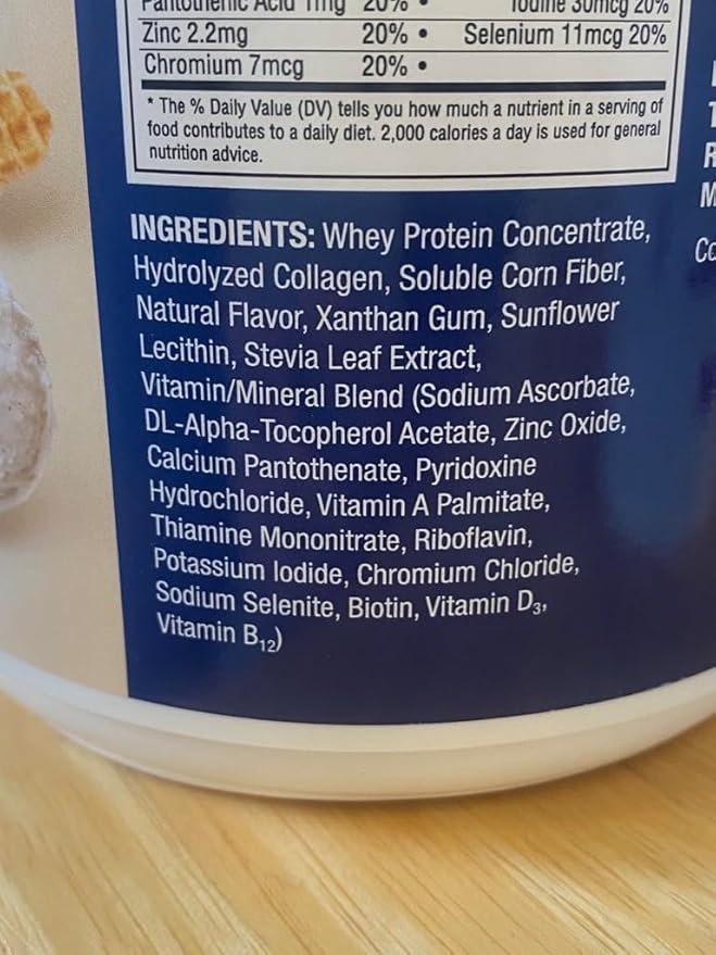 Pure Protein All-In-One Powder Vanilla - Whey &amp Collagen High Fiber Vitamins No Added Sugar Non-GMO Gluten-Free 1.25lb