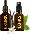 High Strength Liquid Curcumin Oil from Turmeric (Vanilla 1 Fl Oz) and Vitamin D3 K2 Oral Spray (Peppermint 1 Fl Oz) Bundle