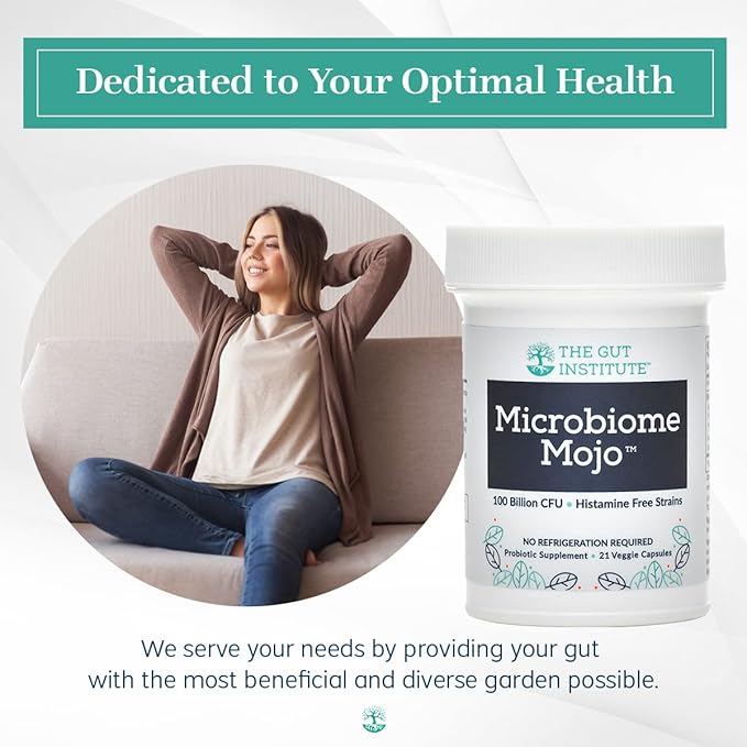 Microbiome Mojo 2-in-1 High Potency Probiotics - 100 Billion CFUs Plus 500 Million viable Soil-Based Probiotics per Capsule - 28 Count - No Refrigeration Needed - Made in The USA