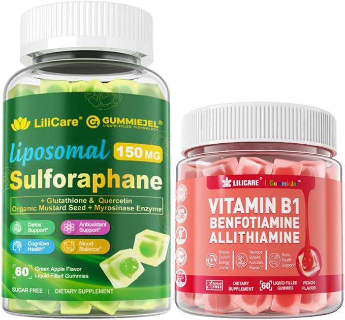 1 Pack Vitamin B1 Gummiesb &amp Sulforaphane with Glutathione Gummies