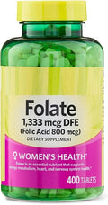 SEDLAV Folate Dietary Supplement 1333 mcg DFE 400 Count + Sticker Daily Format for Structured Wellness Routines